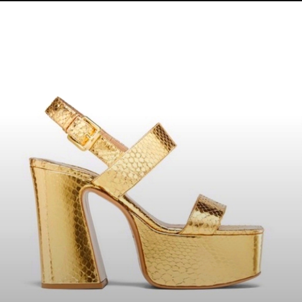 Michael Kors Blaire Metallic Snakeskin Platform Sandal